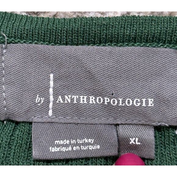 Anthropologie XL Seamed Knit Maxi Sweater Dress Sweaterdress Green Very Stretchy - Picture 7 of 11